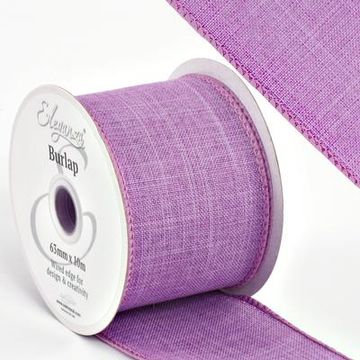 Eleganza Wired Edge Burlap 63mm x 10m Lavender No.45 - Ribbons